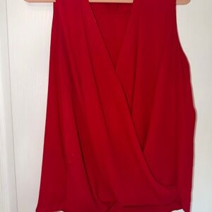 Elegant Red Women's Sleeveless Top